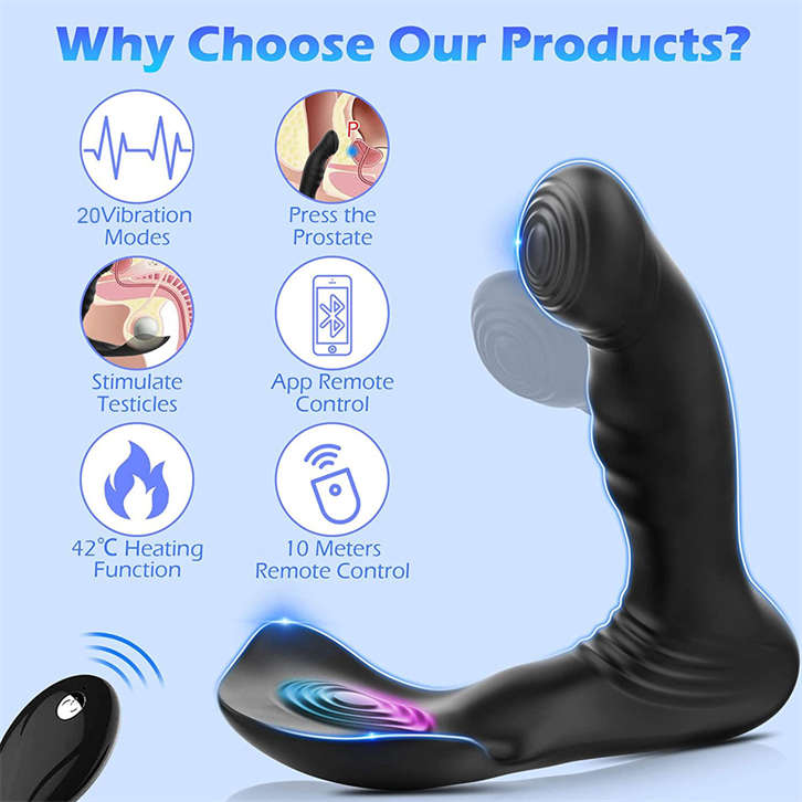 Vibrating prostate massager wireless anal plug anal male wearable stimulator prostate massage device cock ring for men AQ072