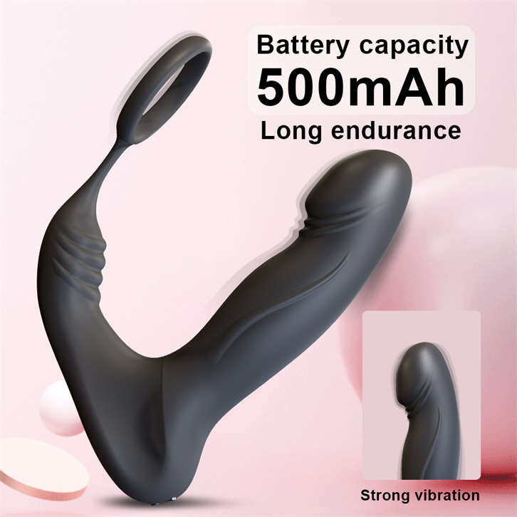 hot selling plug anal with cock ring 9 patterns vibrating prostate massager for men silicone and matel anal butt plug AQ073