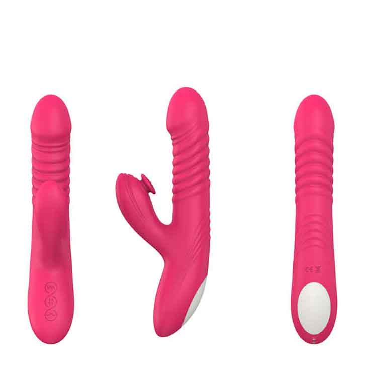 Adult Sex Toy Telescopic G spot Vagina Thrusting Pussy Clit Stimulation Dildo Massager Patting Rabbit Vibrator For Woman AV180