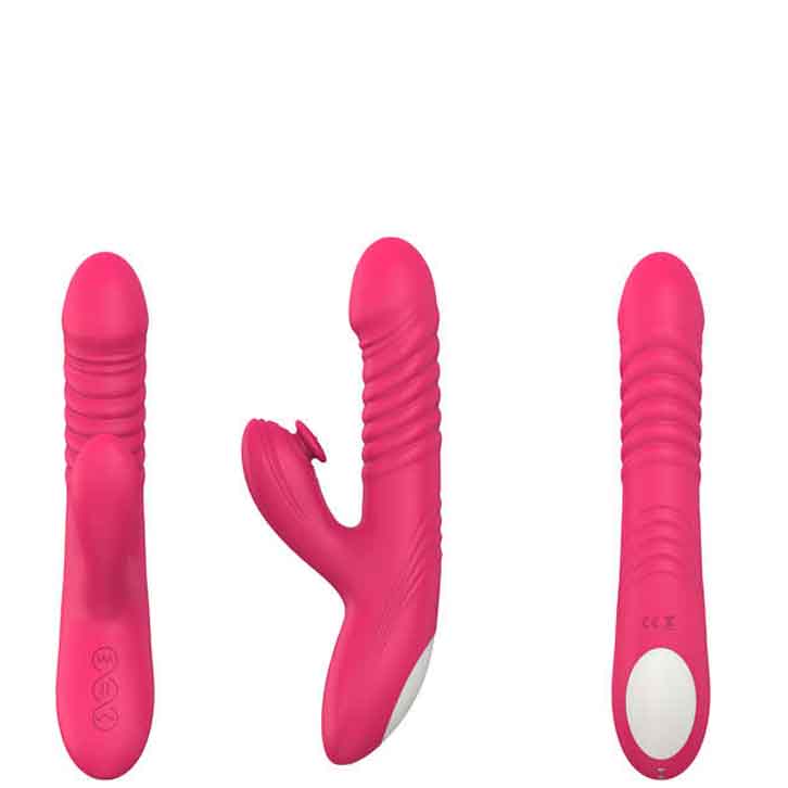 Adult Sex Toy Telescopic G spot Vagina Thrusting Pussy Clit Stimulation Dildo Massager Patting Rabbit Vibrator For Woman AV180